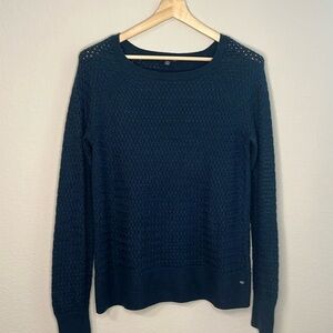 American Eagle Women’s Sapphire Blue Cable Knit Wool Blend Sweater SZ L